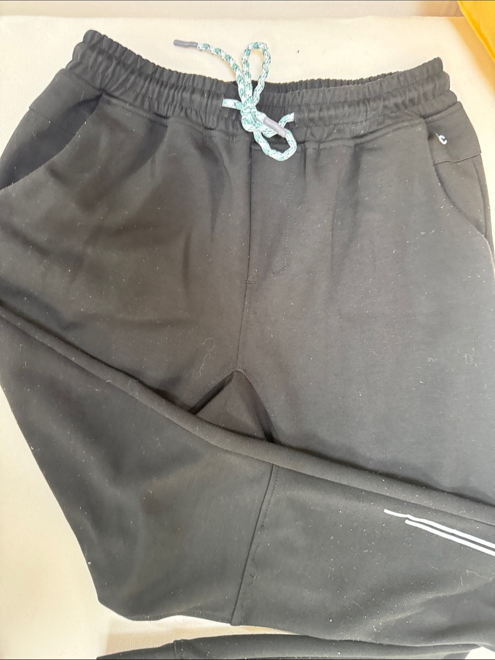 Kenneth Cole Black Kids Jogger Sweatpants with Mint Drawstring